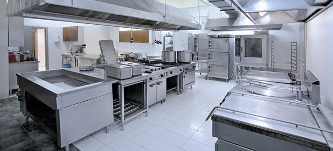 Spotless commercial kitchen sanitized by Ruben Cleaning Systems